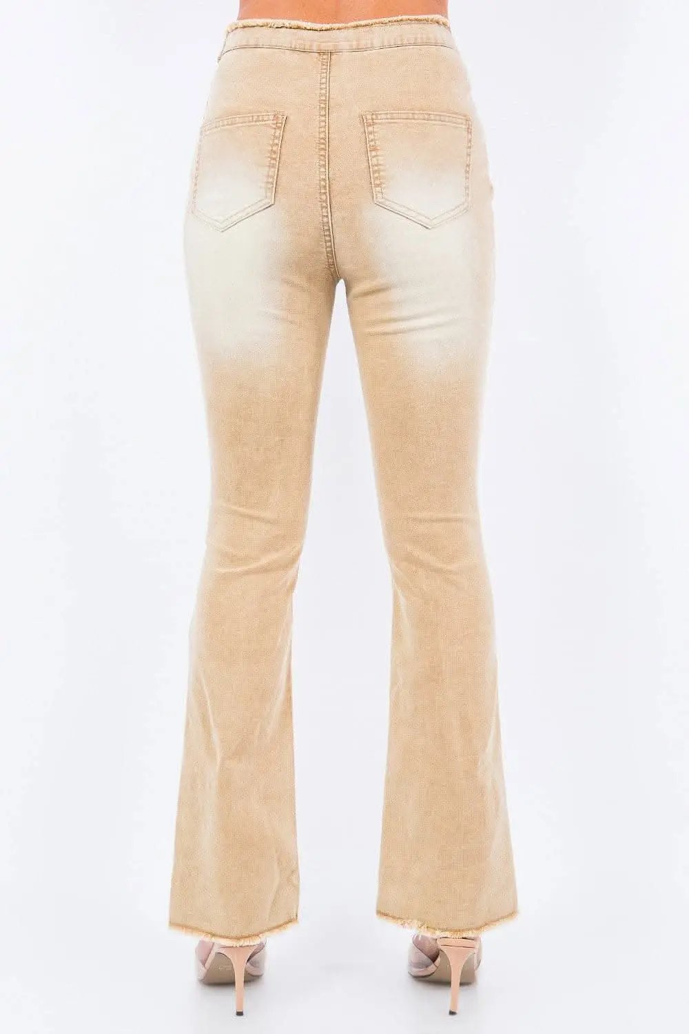 V-cut ruched mid flare pants - Love Salve 