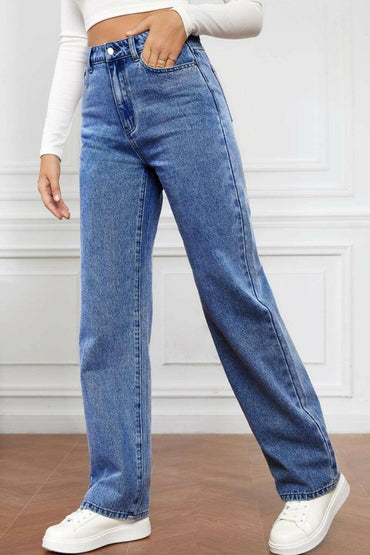 Elevated High Rise Denim Pants - Love Salve 