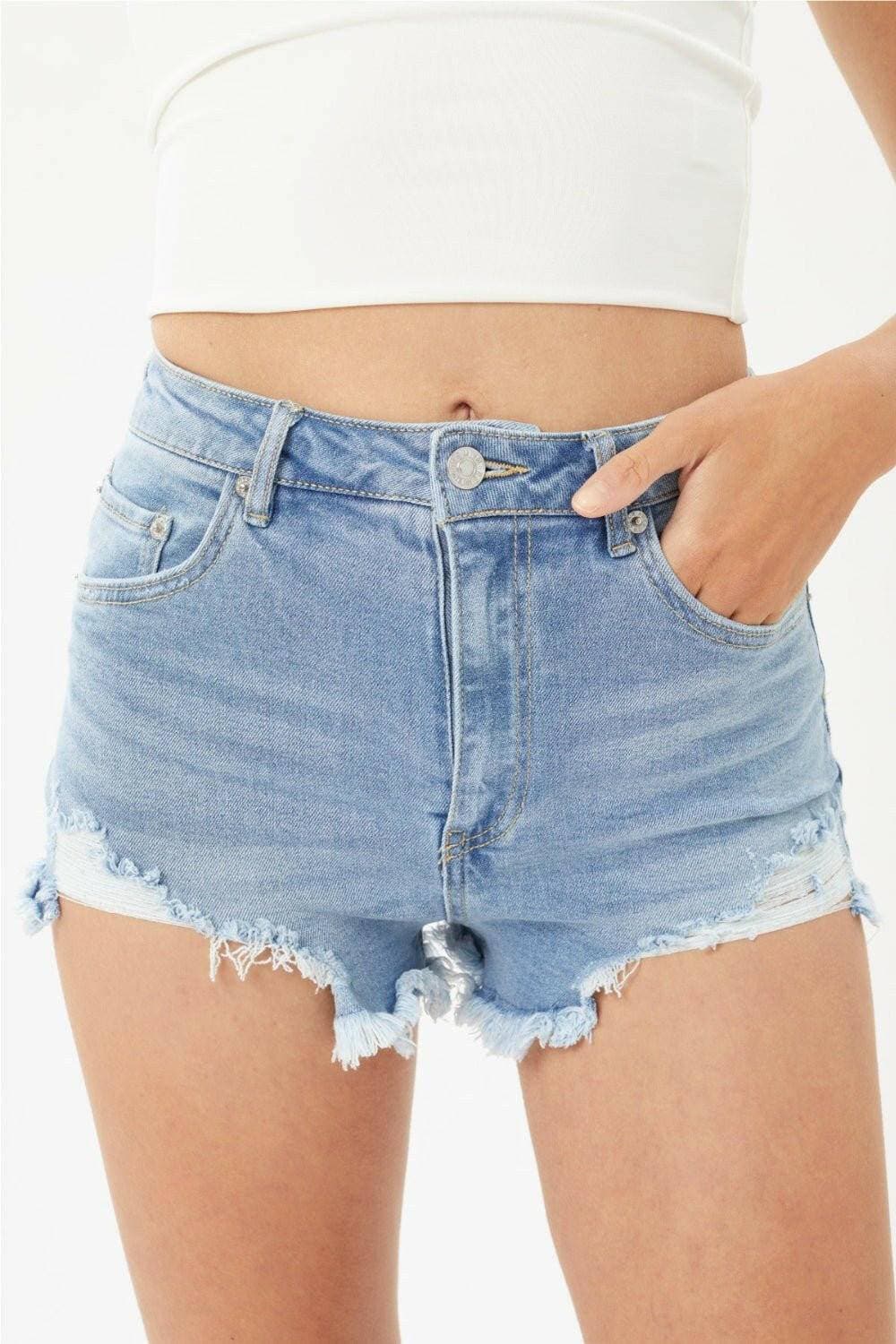 Chic Cat's Whisker Denim Shorts with Raw Hem - Fashionable and VersatiChic Cat's Whisker Denim Shorts with Raw Hem

Upgrade your summer wardrobe with the Chic Cat's Whisker Denim Shorts that perfectly blend casual elegance with modern Love Salve Whisker Denim Shortsjeans