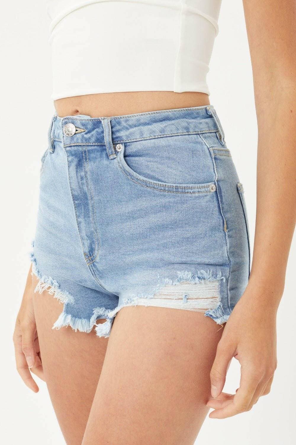 Chic Cat's Whisker Denim Shorts with Raw Hem - Fashionable and VersatiChic Cat's Whisker Denim Shorts with Raw Hem

Upgrade your summer wardrobe with the Chic Cat's Whisker Denim Shorts that perfectly blend casual elegance with modern Love Salve Whisker Denim Shortsjeans