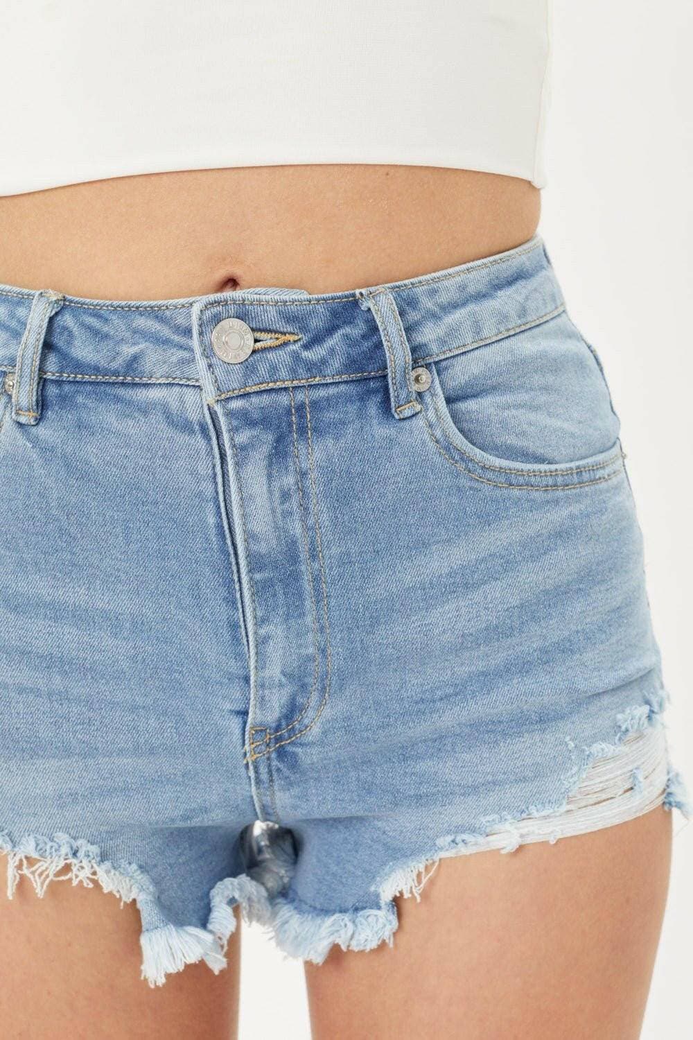 Chic Cat's Whisker Denim Shorts with Raw Hem - Fashionable and VersatiChic Cat's Whisker Denim Shorts with Raw Hem

Upgrade your summer wardrobe with the Chic Cat's Whisker Denim Shorts that perfectly blend casual elegance with modern Love Salve Whisker Denim Shortsjeans