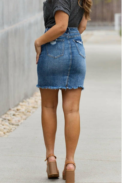 Blissful Blue Jean Mini SkirtExperience Effortless Style with the Blissful Blue Jean Mini Skirt

Upgrade your summer wardrobe with the Blissful Blue Jean Mini Skirt, a perfect fusion of comfort Love Salve Blissful Blue Jean Mini Skirtjeans