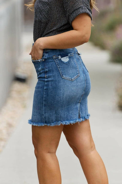 Blissful Blue Jean Mini SkirtExperience Effortless Style with the Blissful Blue Jean Mini Skirt

Upgrade your summer wardrobe with the Blissful Blue Jean Mini Skirt, a perfect fusion of comfort Love Salve Blissful Blue Jean Mini Skirtjeans