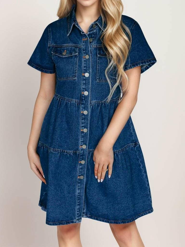 Chic Denim Button-Up Dress with Functional PocketsChic Denim Button-Up Dress with Functional Pockets

Upgrade Your Style with Our Chic Denim Button-Up Dress. Discover the perfect blend of classic and contemporary wiLove Salve Chic Denim Button-jeans