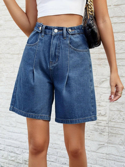 Chic High-Waisted Denim Shorts with Handy PocketsUpgrade Your Summer Wardrobe with Chic High-Waisted Denim Shorts

Revamp your summer look effortlessly with our Chic High-Waisted Denim Shorts. Crafted with a figureLove Salve Chic High-Waisted Denim Shortsjeans