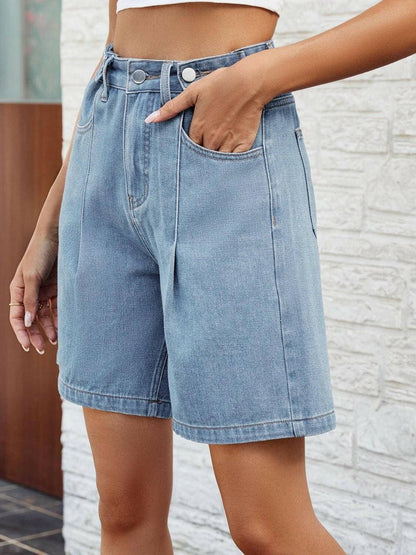 Chic High-Waisted Denim Shorts with Handy PocketsUpgrade Your Summer Wardrobe with Chic High-Waisted Denim Shorts

Revamp your summer look effortlessly with our Chic High-Waisted Denim Shorts. Crafted with a figureLove Salve Chic High-Waisted Denim Shortsjeans