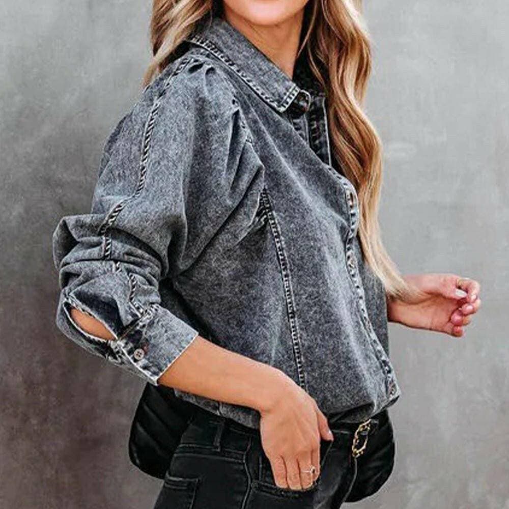 Denim Button-Up Shirt with Stylish CollarDenim Button-Up Shirt with Stylish Collar

Upgrade Your Style with our Denim Button-Up Shirt that effortlessly combines sophistication and casual charm. This shirt iLove Salve Denim Button-jeans