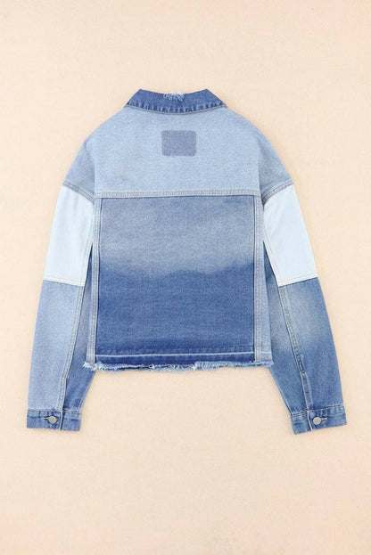 Stylish color block denim jacket