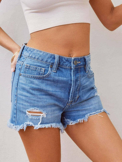 Frayed Edge Distressed Jean ShortsUpgrade Your Summer Style with Frayed Edge Distressed Jean Shorts

Revamp your wardrobe this season with our Frayed Edge Distressed Jean Shorts, the ultimate additioLove Salve Frayed Edge Distressed Jean Shortsjeans