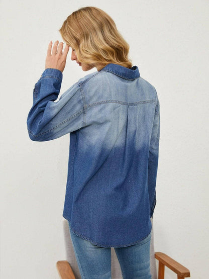 Chic drop shoulder denim jacket with stylish pockets