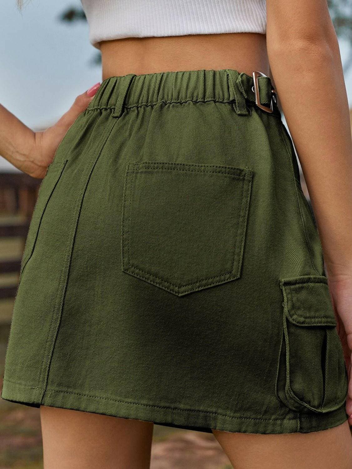 Adjustable Waist Denim Skirt with Handy PocketsAdjustable Waist Denim Skirt with Handy Pockets

Upgrade your style with our Adjustable Waist Denim Skirt with Handy Pockets! Perfect for any occasion, whether you'rLove Salve Adjustable Waist Denim Skirtjeans