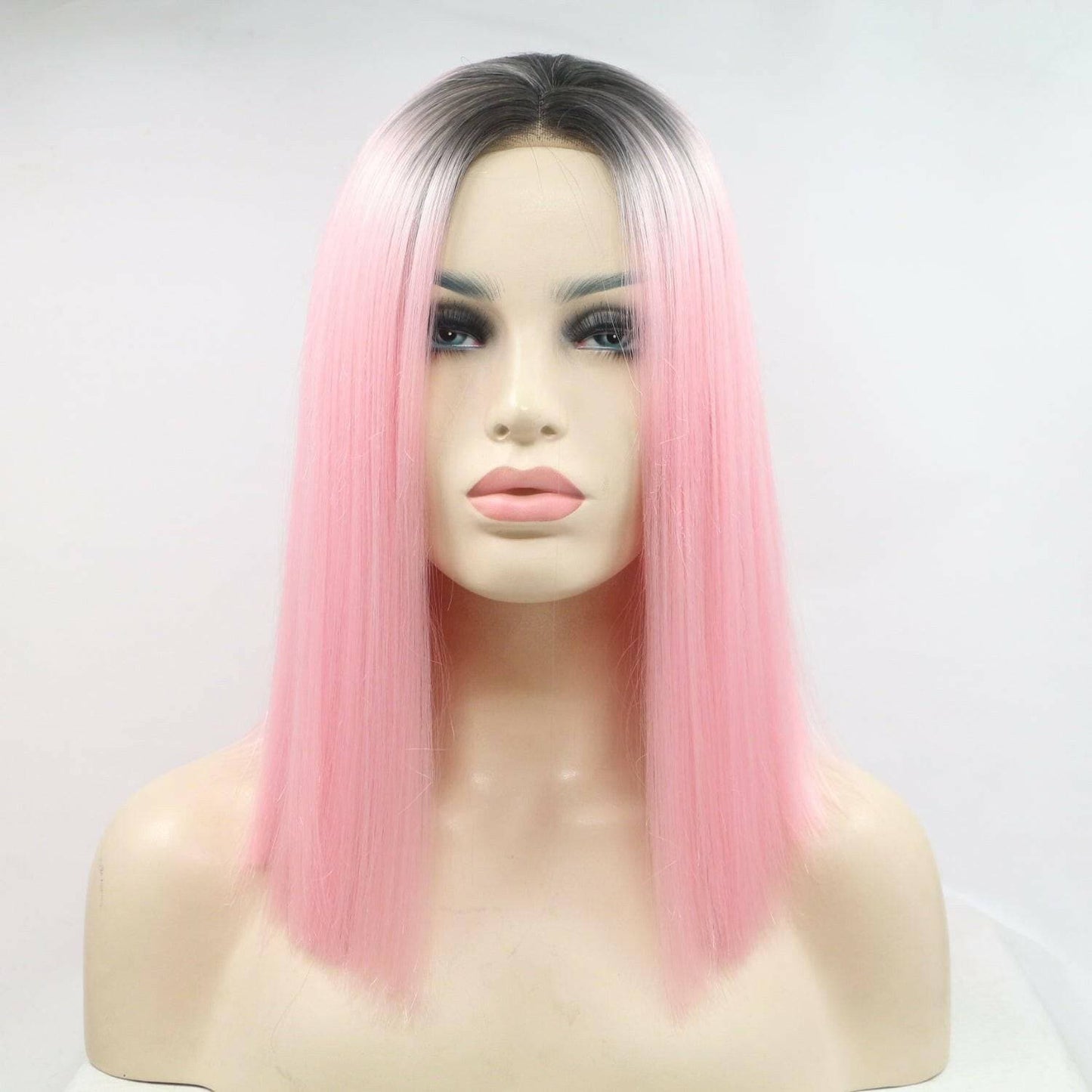 Sleek Mid-Length Straight Lace Front Wig - 12 inches (130% Density) - Love Salve 