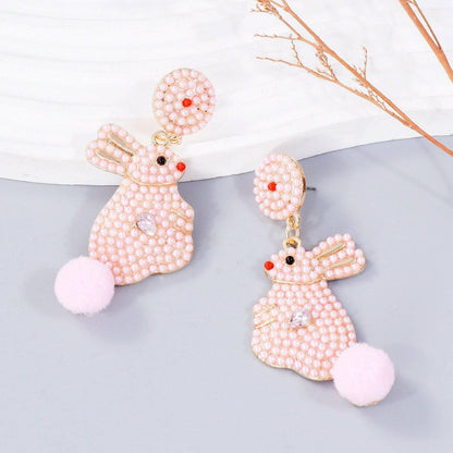 Rabbit Charm Synthetic Pearl Elegance Earrings - Love Salve 