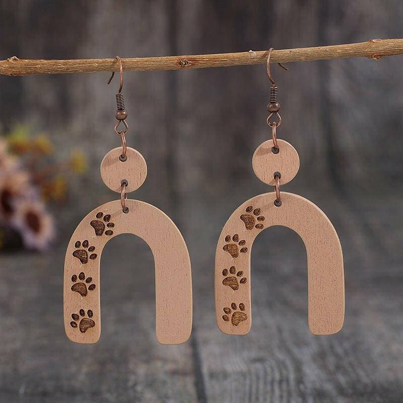 Geometric Wooden Earrings with Style Guide - Love Salve 