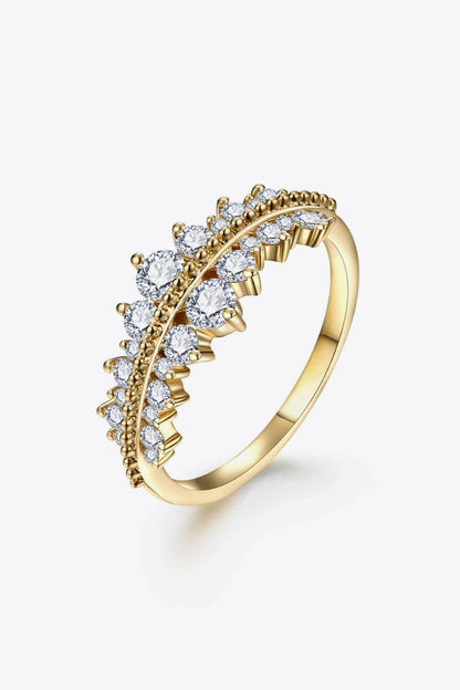 Elegant Gold-Plated Moissanite Sterling Silver Ring for Timeless Sophistication - Love Salve 