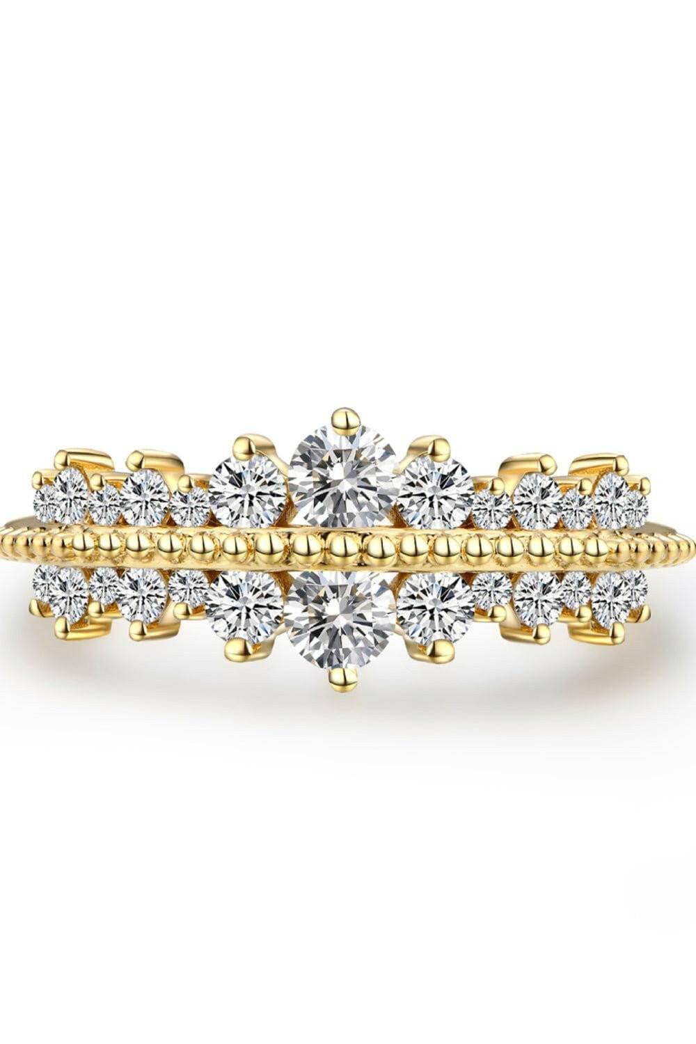 Elegant Gold-Plated Moissanite Sterling Silver Ring for Timeless Sophistication - Love Salve 