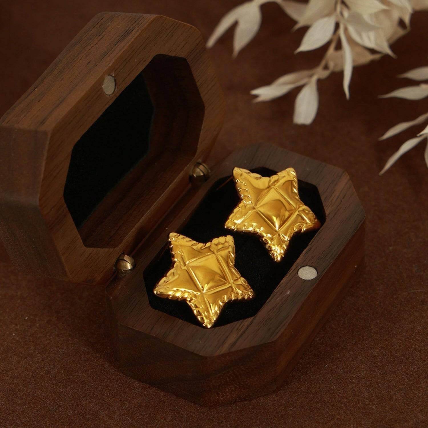 Celestial Glow 18K Gold-Plated Star Stud Earrings - Love Salve 