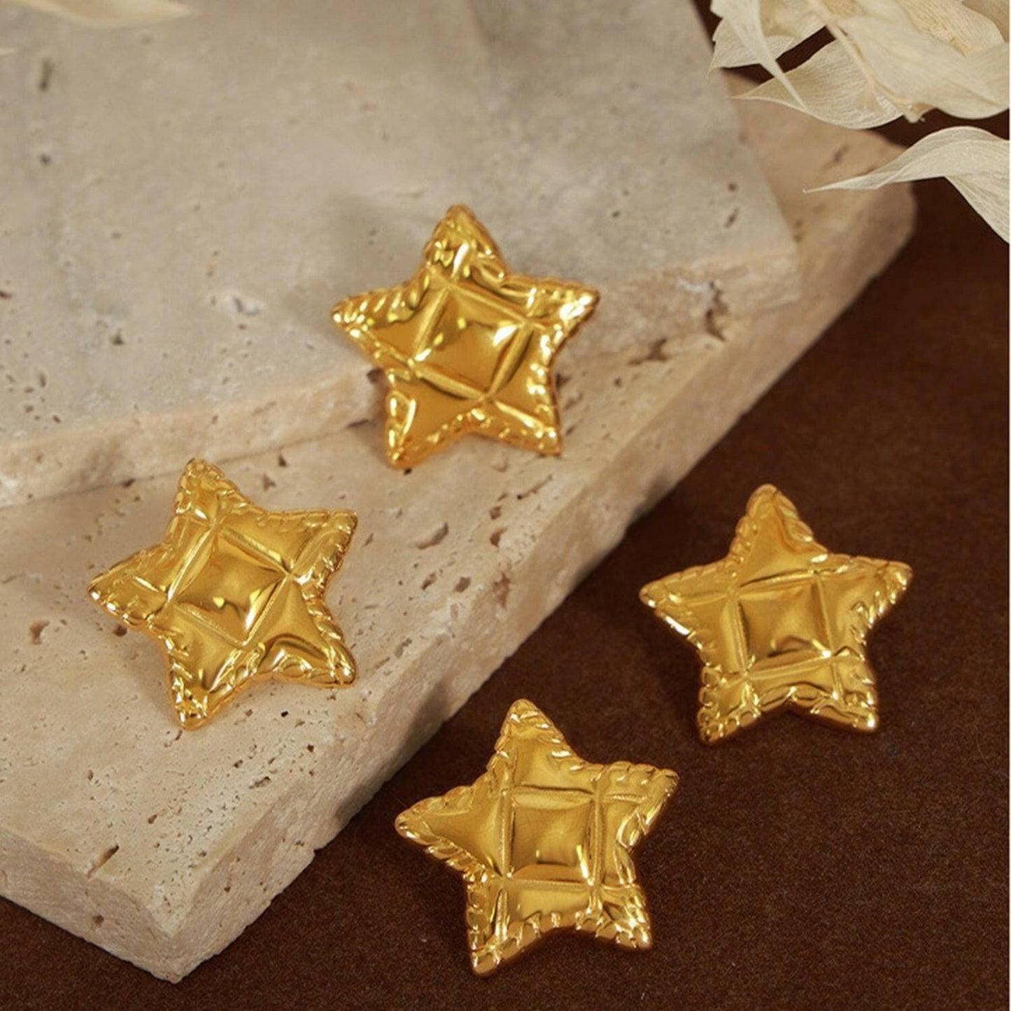 Celestial Glow 18K Gold-Plated Star Stud Earrings - Love Salve 