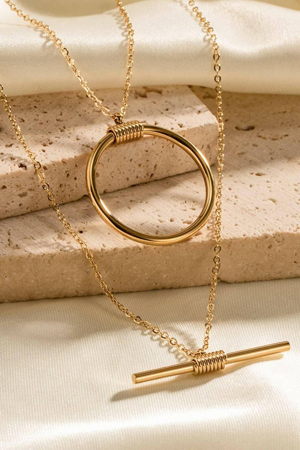 Chic Double-Strand Gold-Plated Steel Necklace - Love Salve 