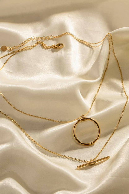 Chic Double-Strand Gold-Plated Steel Necklace - Love Salve 