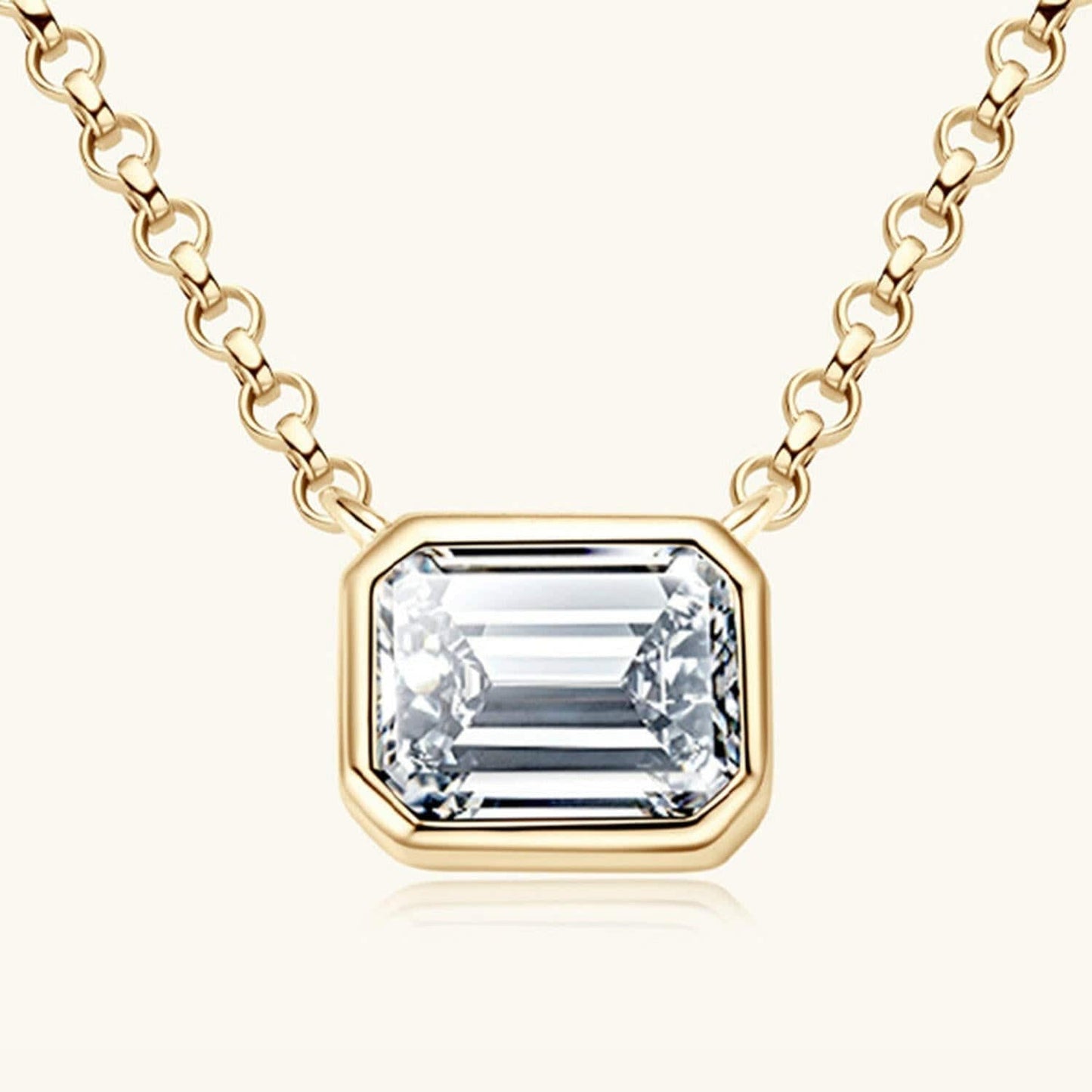 Dazzling Moissanite Sparkle Pendant - Luxurious Sterling Silver and 18K Gold-Plated Statement Jewelry Piece - Love Salve 