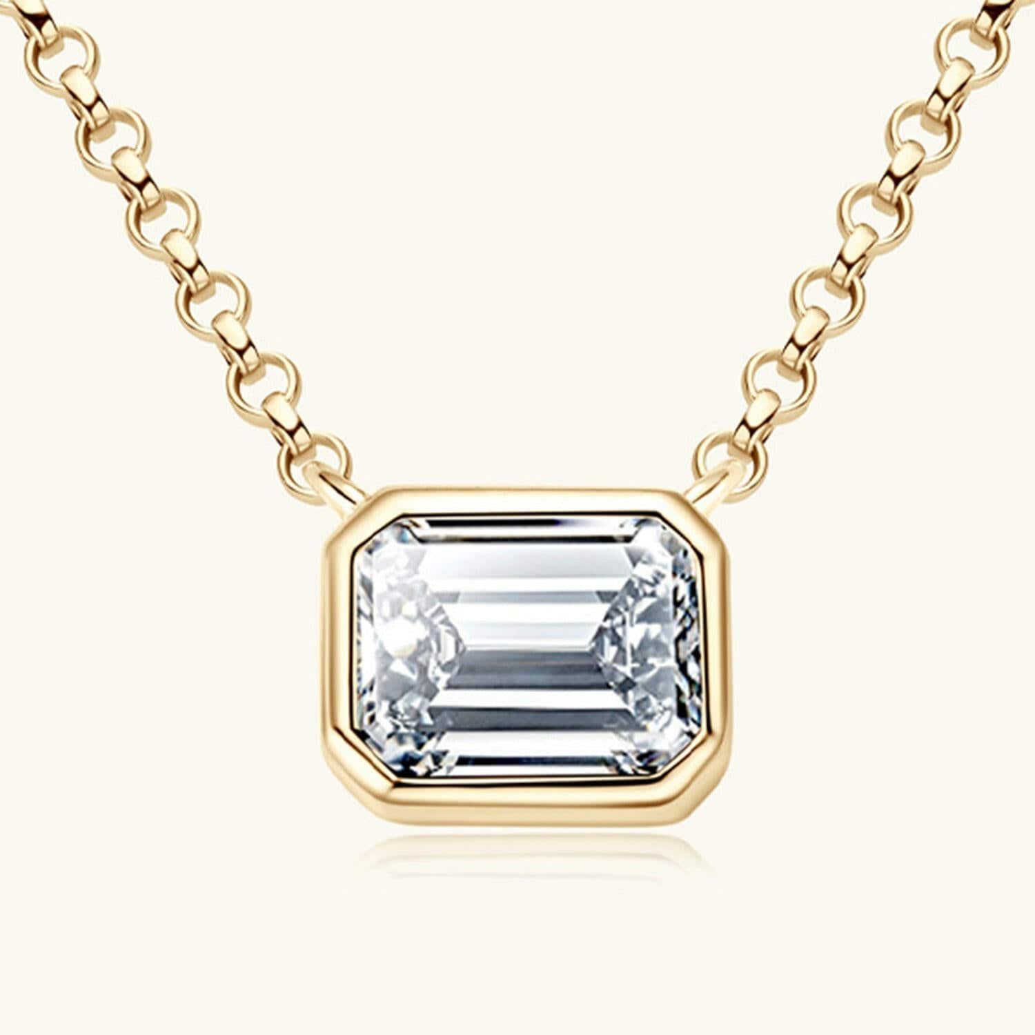 Dazzling Moissanite Sparkle Pendant - Luxurious Sterling Silver and 18K Gold-Plated Statement Jewelry Piece - Love Salve 