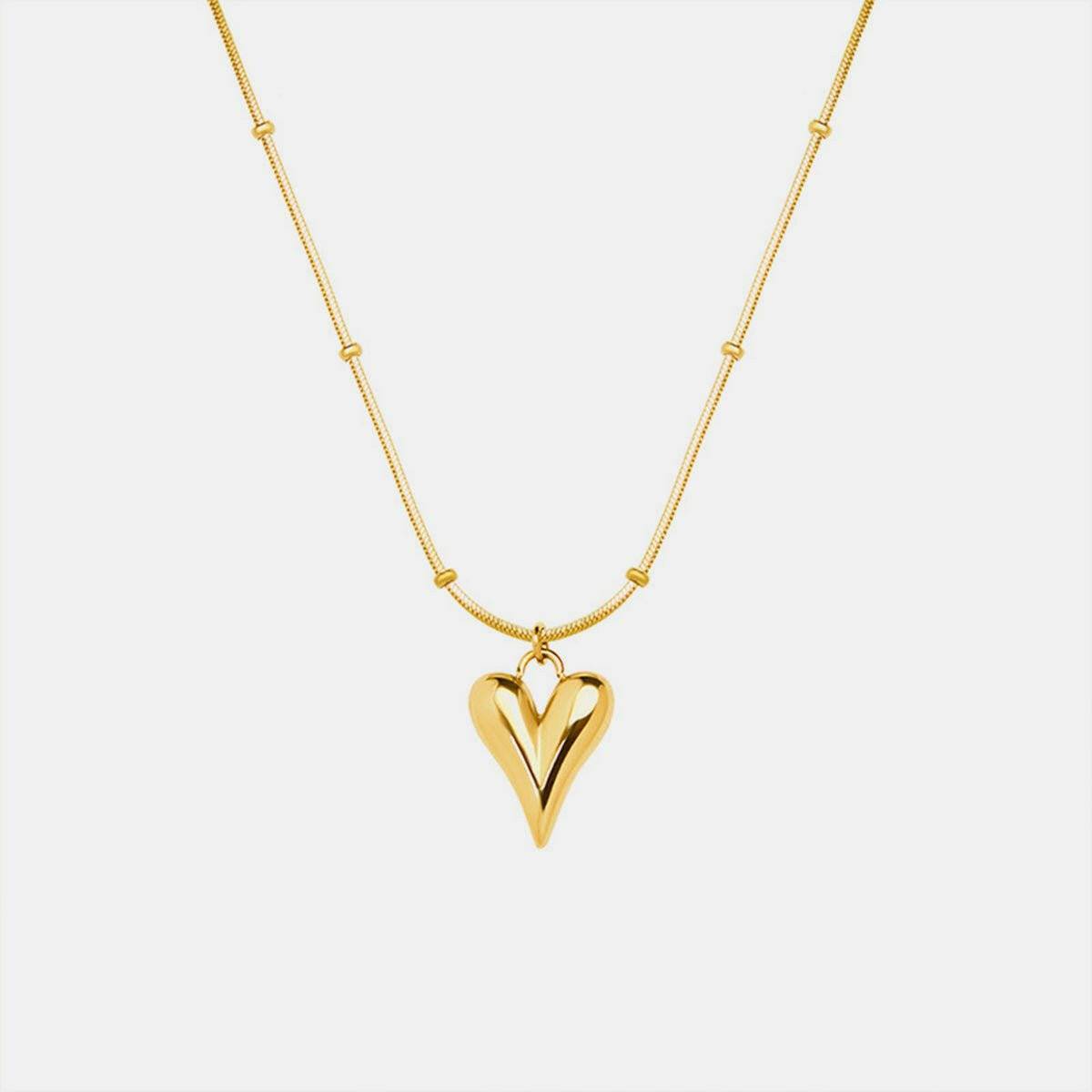 Elegant Heart Pendant Necklace in Titanium Steel with Gold PlatingUpgrade Your Style with Our Elegant Heart Pendant Necklace
 Indulge in sophistication with our exquisite heart pendant necklace crafted from ultra-durable titanium sLove Salve Elegant Heart Pendant NecklaceJewelry