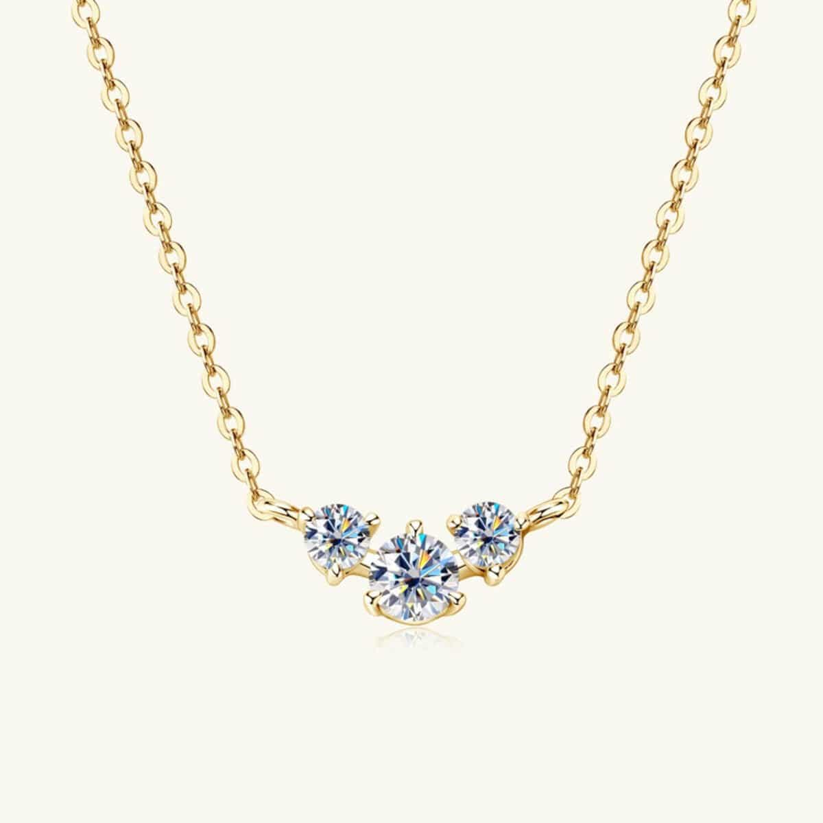 Exquisite 18K Gold-Plated Moissanite Necklace in 925 Sterling Silver - Love Salve 