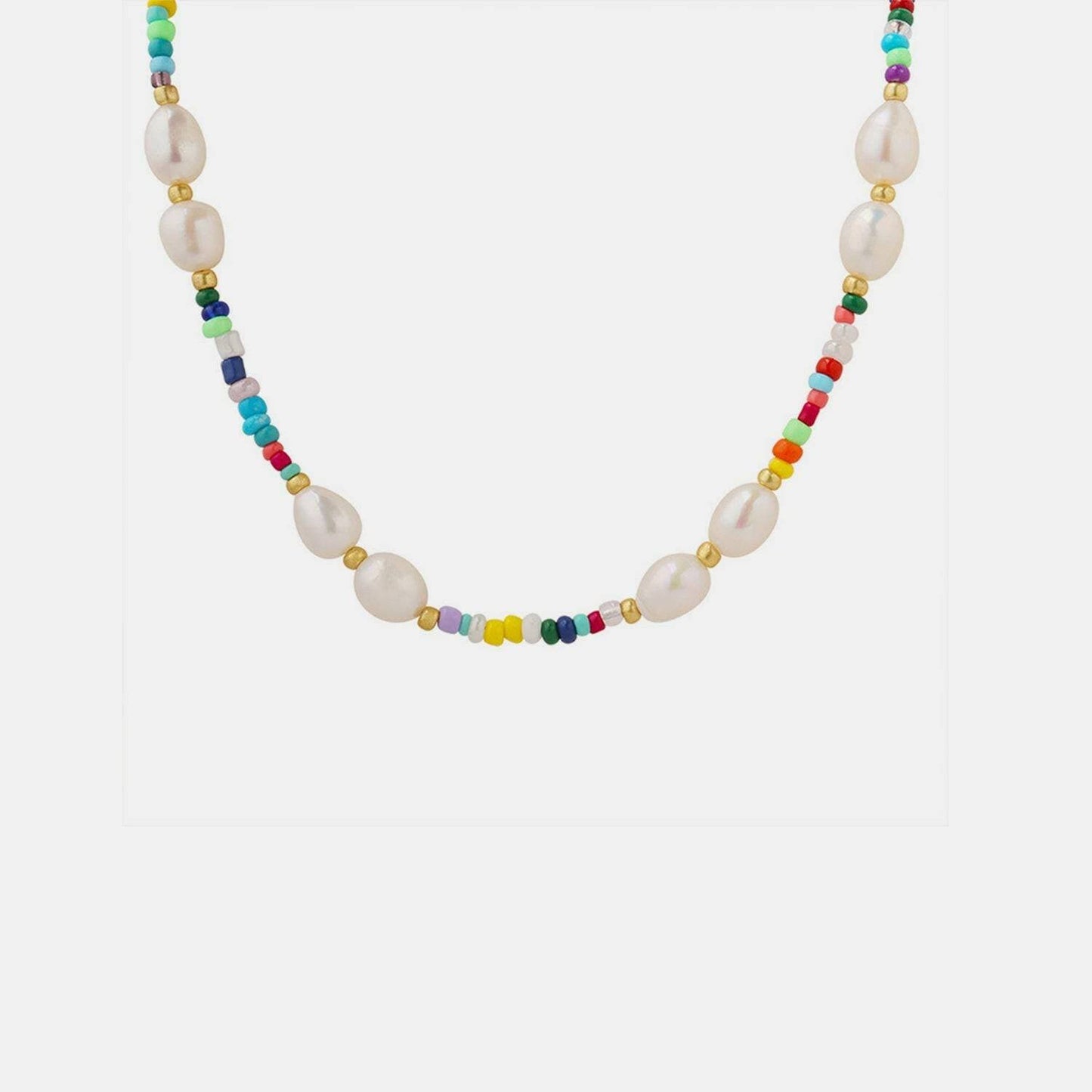 Exquisite Freshwater Pearl and Titanium Steel Necklace with Gold AccenIndulge in Elegance with Our Exquisite Freshwater Pearl and Titanium Steel Necklace
 
 Featuring lustrous freshwater pearls, durable titanium steel, and elegant glasLove Salve Exquisite Freshwater PearlJewelry