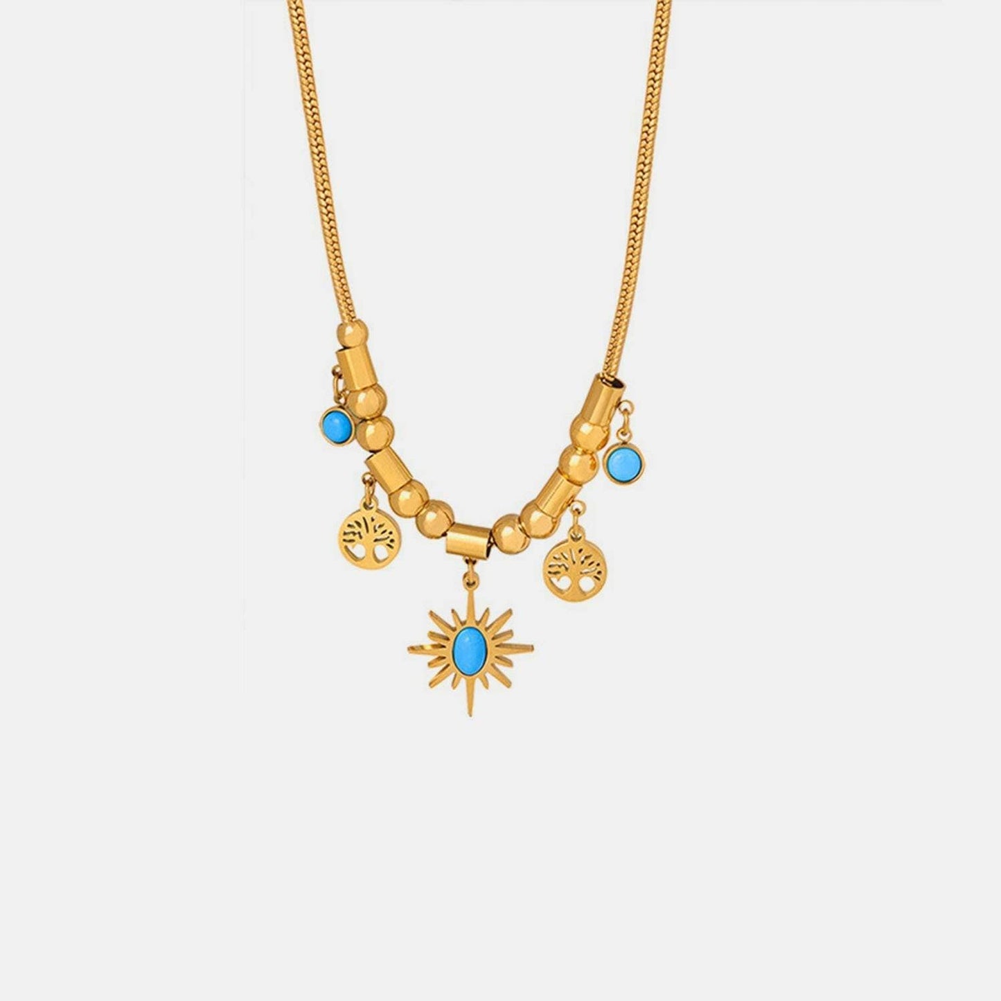 Luxurious Gold Tophus Accent Charm Necklace - Love Salve 