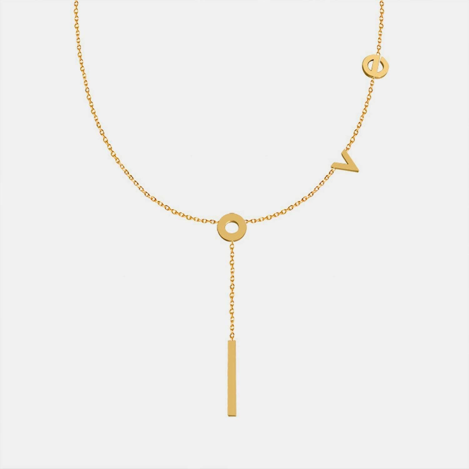 Rose Gold-Plated Titanium Steel Monogram Pendant NecklaceIntroducing the Rose Gold-Plated Titanium Steel Monogram Pendant Necklace
 Indulge in sophistication with our exquisite 18K rose gold-plated titanium steel necklace.Love Salve Rose Gold-Plated Titanium Steel Monogram Pendant NecklaceJewelry