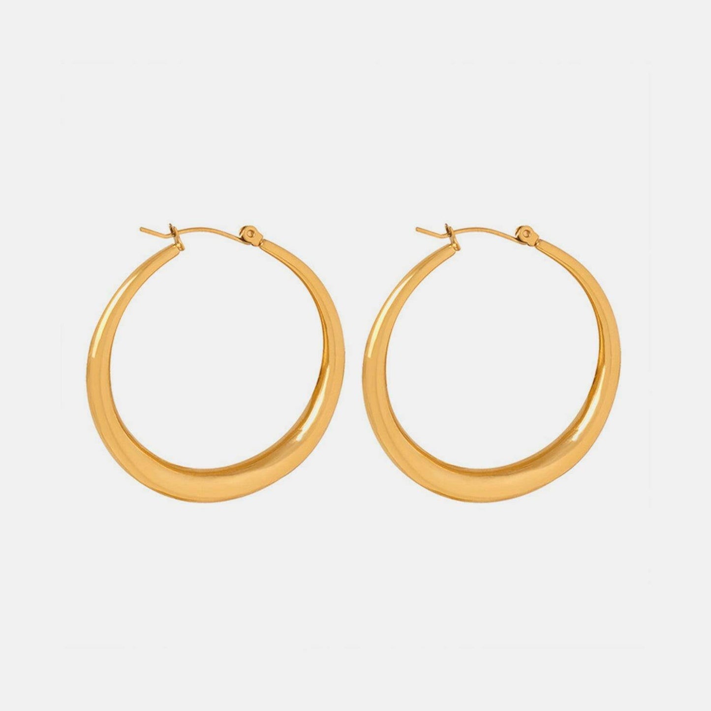 Timeless Elegance: Luxurious 18K Gold-Plated Hoop Earrings crafted with Titanium Steel - Love Salve 