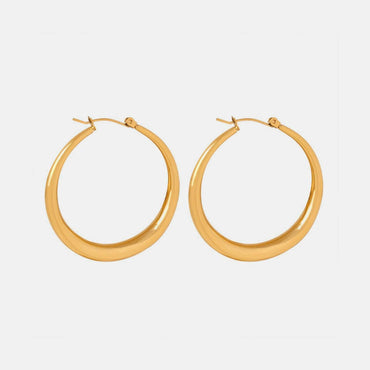 Timeless Elegance: Luxurious 18K Gold-Plated Hoop Earrings crafted with Titanium Steel - Love Salve 