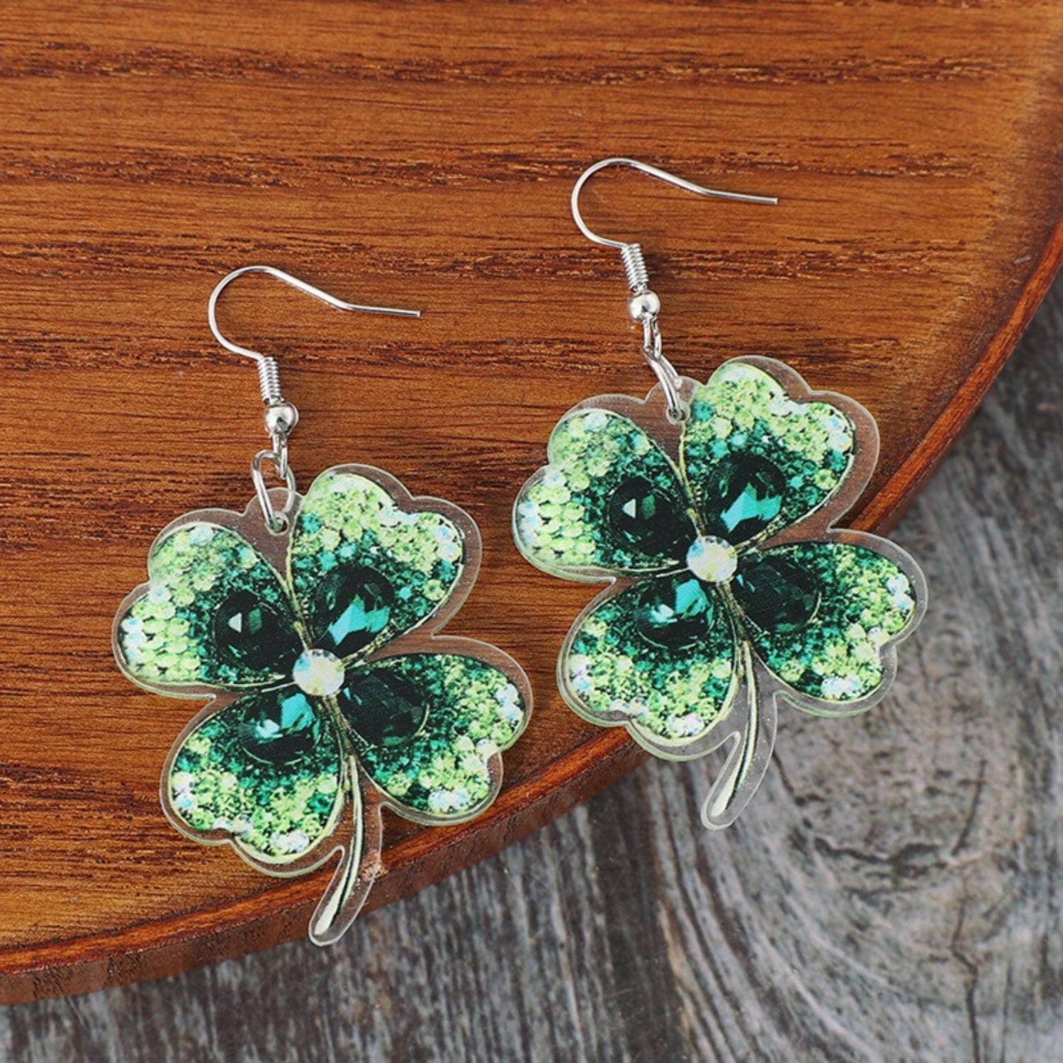 Whimsical Clover Acrylic Dangle Earrings - Love Salve 