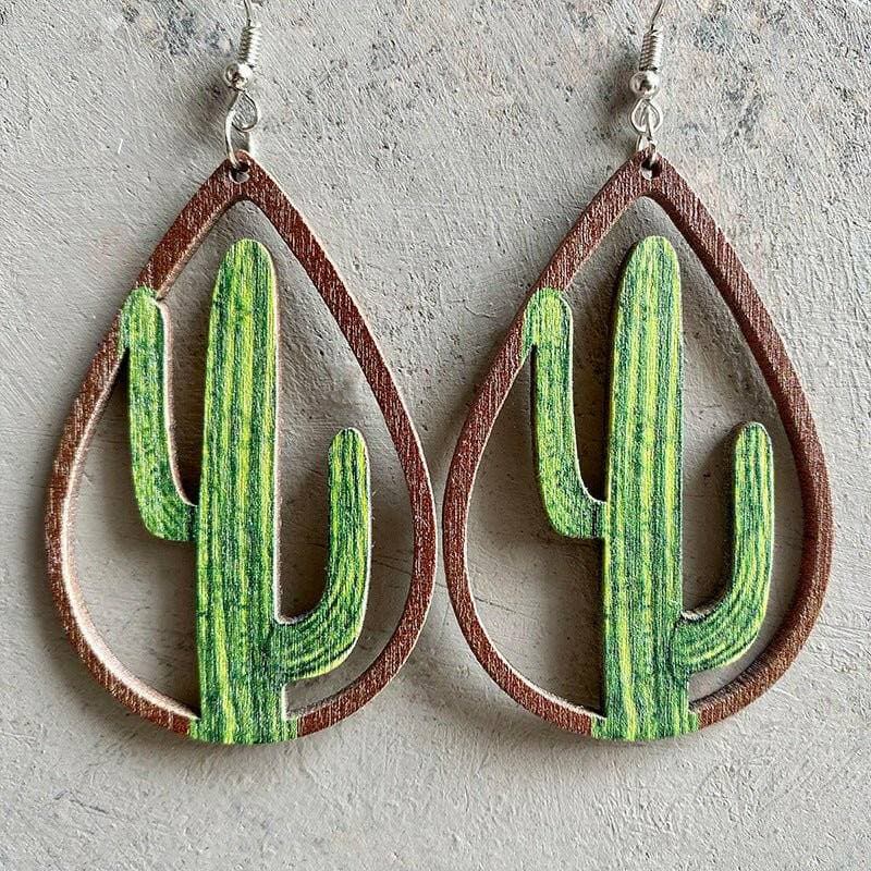 Wooden Teardrop Earrings with Care Guide - Love Salve 