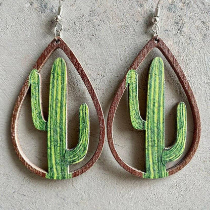 Wooden Teardrop Earrings with Care Guide - Love Salve 