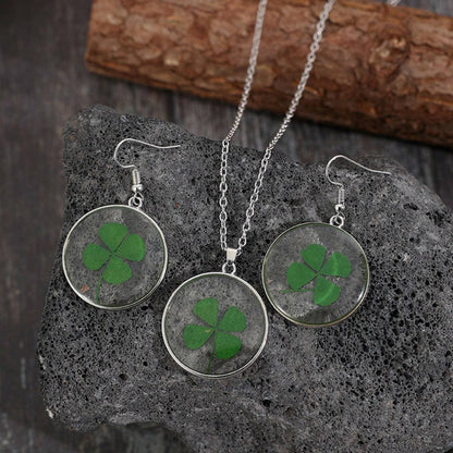 Glimmering Shamrock Alloy and Acrylic Jewelry Set with Earrings and NeIlluminate Your Style with Our Glimmering Shamrock Jewelry Set
 Indulge in the enchanting beauty of our Glimmering Shamrock Alloy and Acrylic Jewelry Set, featuring Love Salve Glimmering Shamrock AlloyJewelry