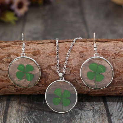 Glimmering Shamrock Alloy and Acrylic Jewelry Set with Earrings and NeIlluminate Your Style with Our Glimmering Shamrock Jewelry Set
 Indulge in the enchanting beauty of our Glimmering Shamrock Alloy and Acrylic Jewelry Set, featuring Love Salve Glimmering Shamrock AlloyJewelry