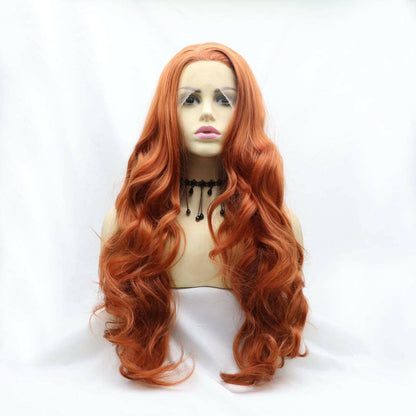 24" Luxurious Long Wavy Lace Front Synthetic Wig - Glamorous Volume - Love Salve 