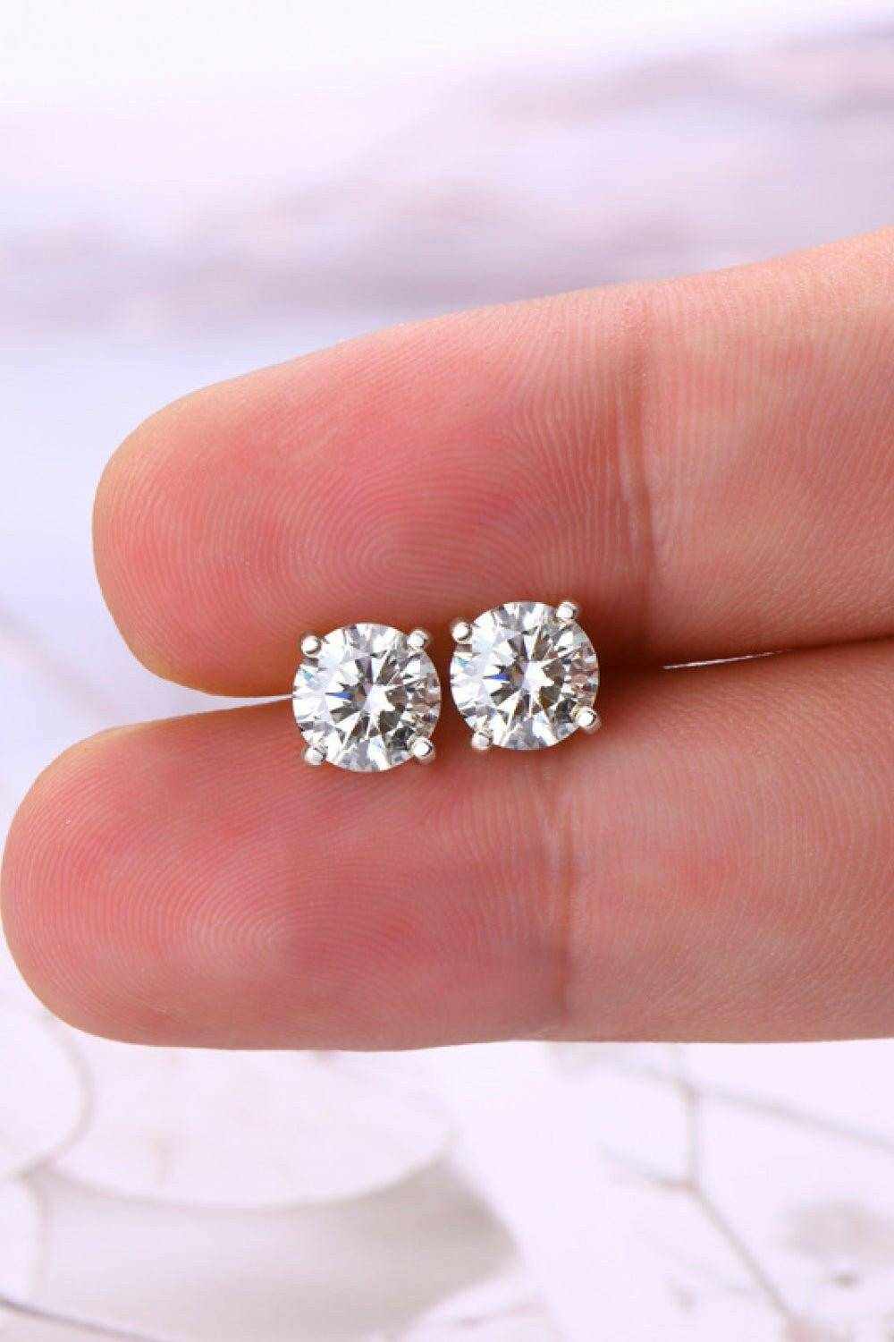 Radiant 2 Carat Moissanite Sterling Silver Earrings with Elegant Box - Love Salve 