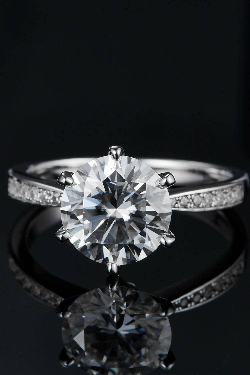 3 Carat Moissanite Sterling Silver Ring with Zircon Accents - Timeless Elegance and Brilliance - Love Salve 