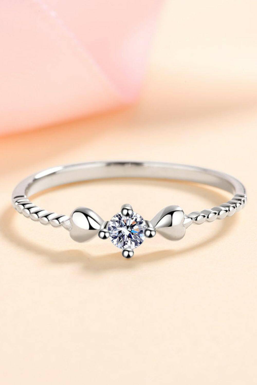 Adored moissanite heart ring set