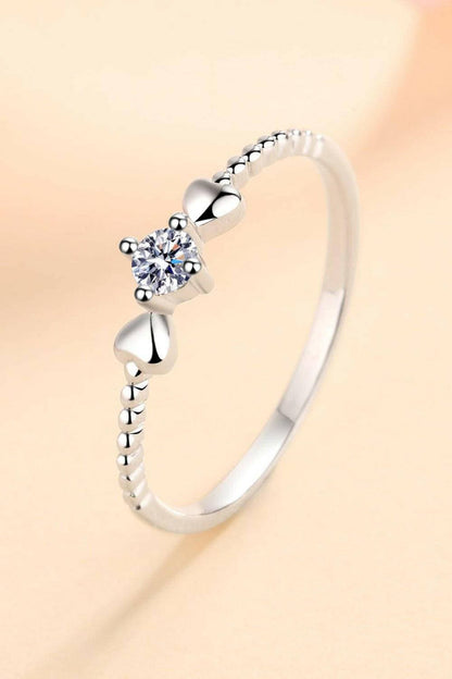 Adored moissanite heart ring set