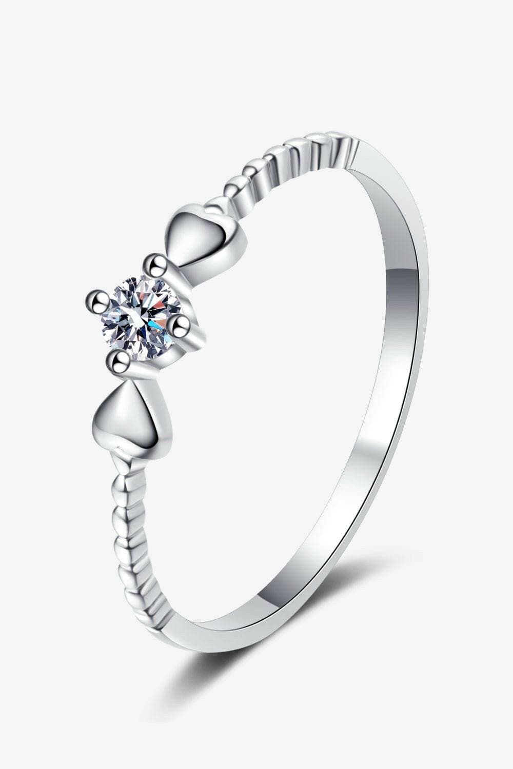 Adored moissanite heart ring set