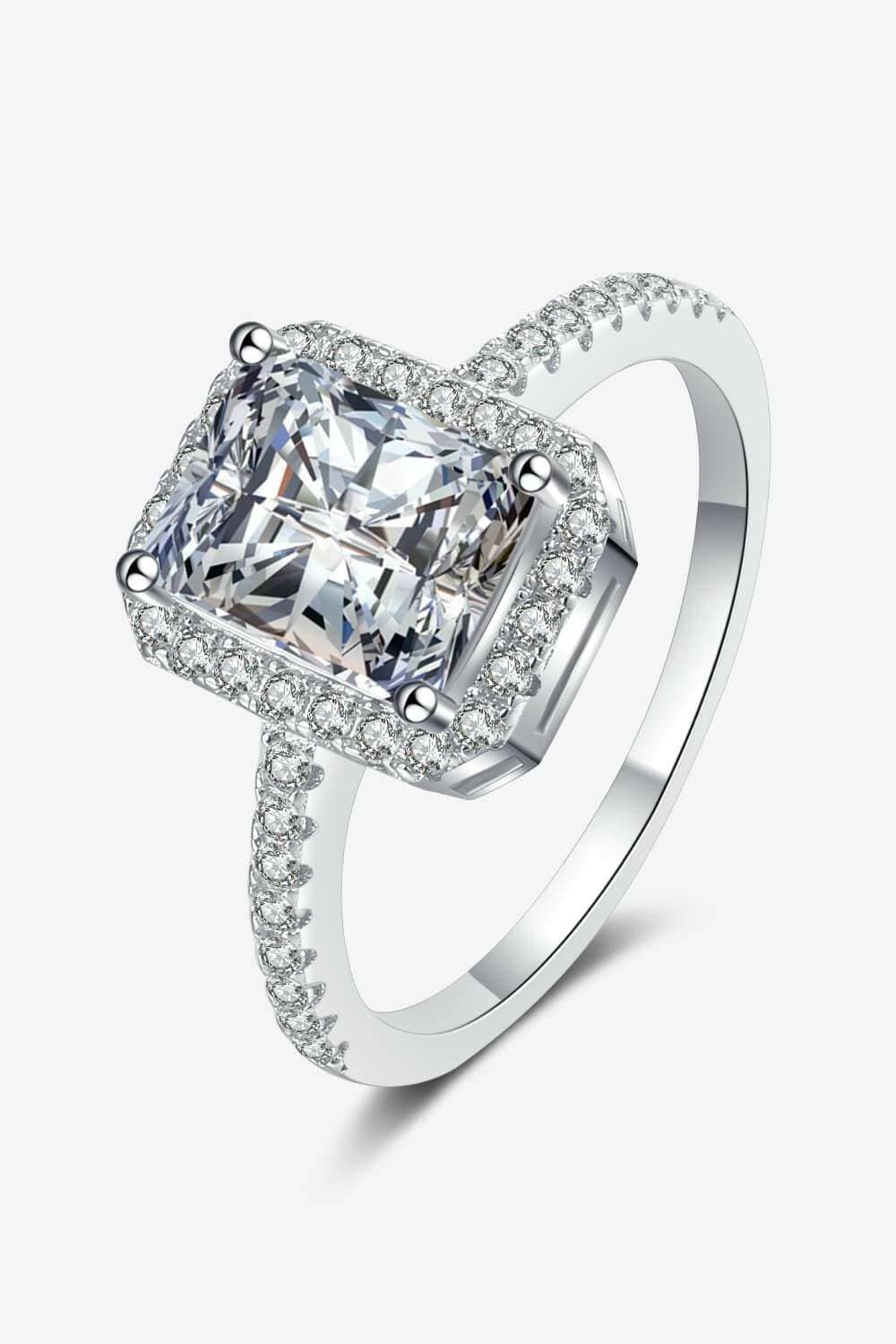 Elegant Sterling Silver Halo Ring with 2 Carat Moissanite - Luxury StaIndulge in Luxury with the Elegant Sterling Silver Halo Ring
 Make a bold statement with our exquisite 2 Carat Moissanite Sterling Silver Halo Ring, a true symbol ofLove Salve 2 Carat Moissanite - Luxury Statement PieceJewelry