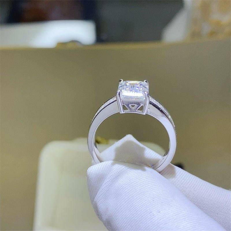 3 Carat Moissanite Sterling Silver Ring - Sophisticated Luxury - Love Salve 