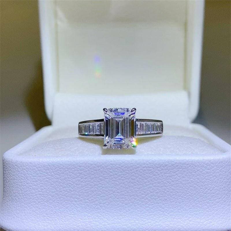 3 Carat Moissanite Sterling Silver Ring - Sophisticated Luxury - Love Salve 