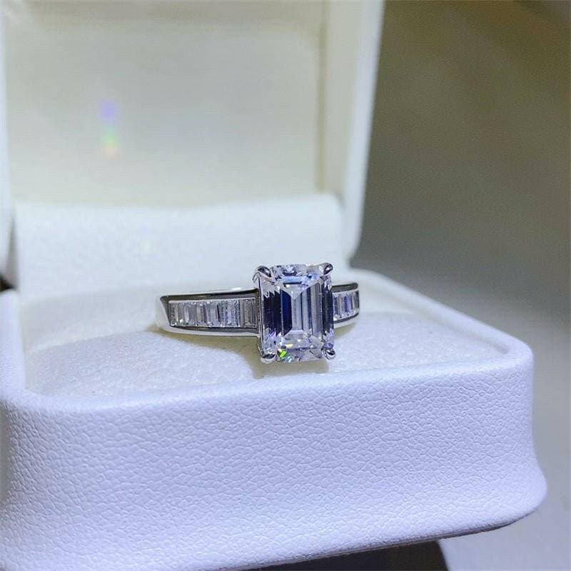 3 Carat Moissanite Sterling Silver Ring - Sophisticated Luxury - Love Salve 