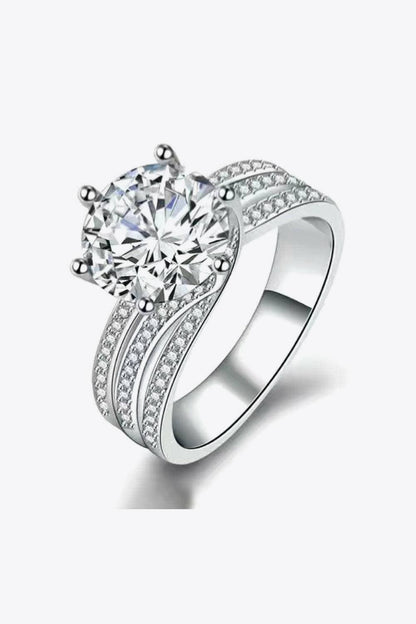 Timeless elegance: 3 carat moissanite triple-layer sterling silver ring