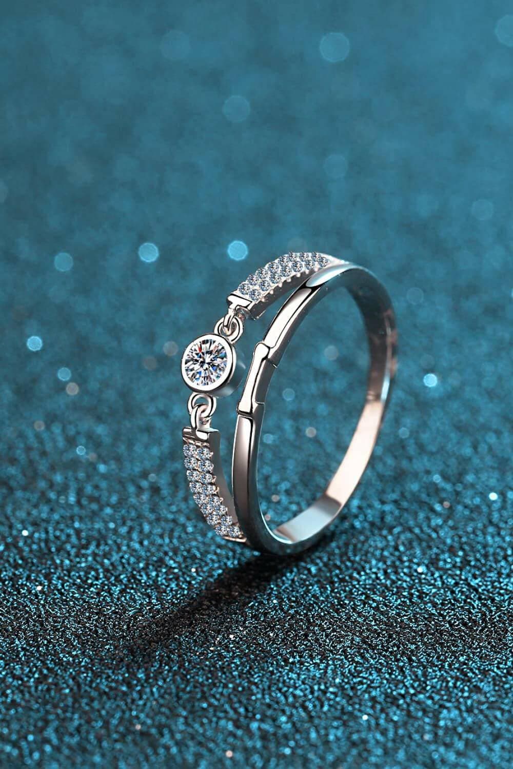 Dazzling Moissanite Rhodium Plated Minimalist Ring - Love Salve 